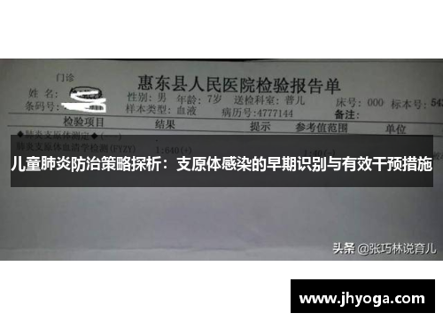 儿童肺炎防治策略探析：支原体感染的早期识别与有效干预措施